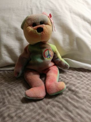 Ultra Rare Ty Beanie Baby Peace Bear Collectible