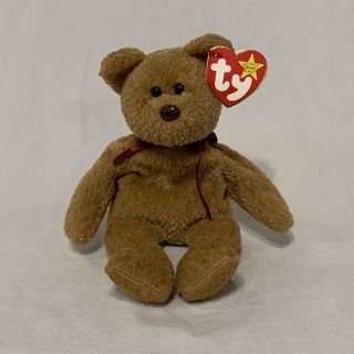 Ty Beanie Baby - “curly” Bear Retired 1997 Rare With Errors
