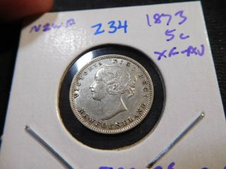 Z34 Canada Newfoundland 1873 5 Cents Xf - Au Trends At Least $2500 Cad