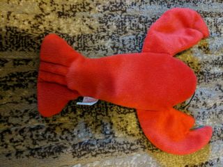 Retired 1993 Ty Beanie Babies Pincher the Lobster,  PVC Style 4026 MWMT Very Rare 3