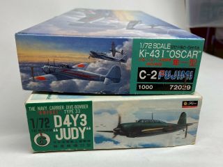 Fujimi 1/72 Ww2 Japanese Aircraft Kits X 2,  Oscar & Judy.