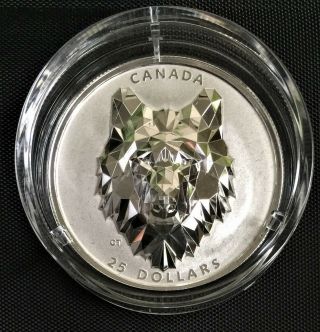 2019 Canada $25 Multifaceted Animal Head: Wolf - Pure Silver Coin - Mintage 2,  500
