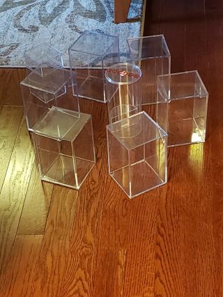 8 Clear Acrylic Display Cases For Beanie Babies