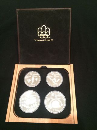 1976 Montreal Olympics Silver Coin Set (4) - Series Iv (4) W/ Box/coa