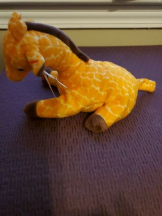 Rare 1995 Twigs Beanie Baby Giraffe Pvc With Tag Errors Plush Toy Retired