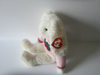 TY Curly White Bunny Plush Stuffed Animal Pink Strawberry Sweater 18 