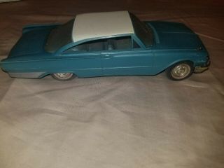 1961 Ford Starliner Galaxie Promo Model Car Coaster Dealer Chassis Blue
