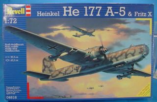 1/72 Scale Revell 04616 German Heinkel He 177 A - 5 & Fritz X Model Airplane Kit