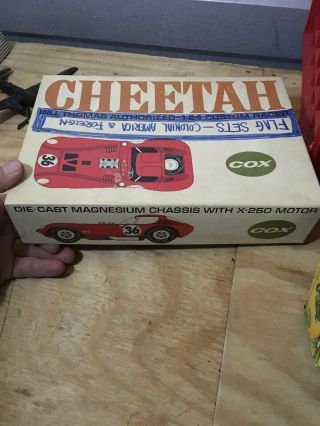 Vintage 1965 Cox 1/24 Scale Cheetah Slot Car (box Only)