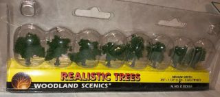 N Scale Woodland Scenics Tr1501 Medium Green Realistic Tree Set For Train Layout