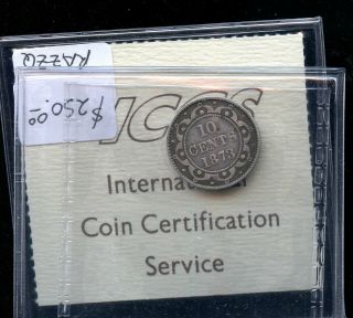 1873 Obverse 2 Newfoundland 10 Cents ICCS Certified F12 DSP10 2