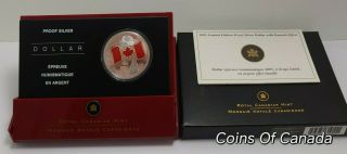 2005 Canada Silver Dollar Red Enamel National Flag 1965 - 2005 Coinsofcanada