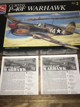 2 For 1 2 - 1/48 Scale Amt Ertl 8795 Curtiss P - 40f Warhawk Plastic Model Kits