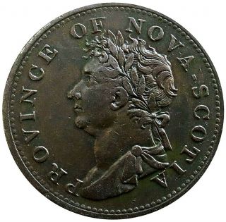1823 Province Of Nova Scotia Canada Half Penny George Iv Thistle Token Ns - 1a