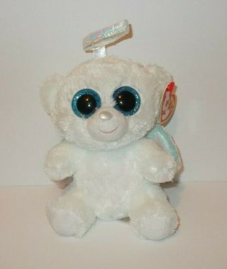 Ty Beanie Boo Halo The Angel Bear 6 Inches Retired With Tags