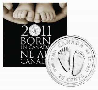 Canada 2011 - Born In Canada Baby Gift Uncirculated Set Special Edition Quarter