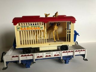 Lgb G Scale 4038 Circus Flat Car With Cage Wagon In Orig Box And Giraffes