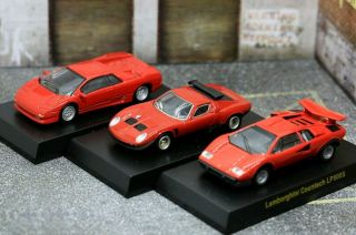 Kyosho 1/64 Lamborghini Countach Lp500s,  Diablo,  Jota Svr 3 Cars