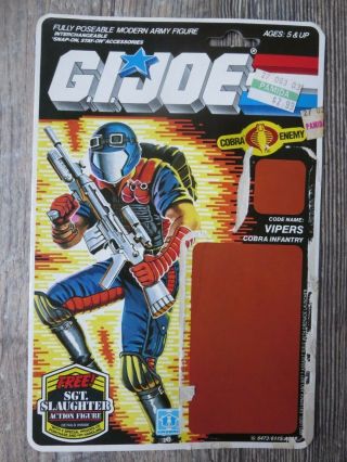 Vintage Gi Joe Cobra Full Cardback Filecard 1986 Cobra Vipers Kl