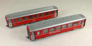 10 (2) Bemo Swiss Narrow Gauge Passenger Coach Cars No Box Hom Scale 1/87