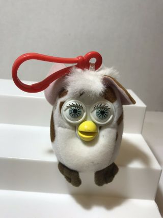 Furby Plush Keychain Backpack Clip Brown & White Spots Mcdonald 
