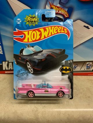 2019 Hot Wheels Tv Series Batmobile Custom Pink/white Real Riders