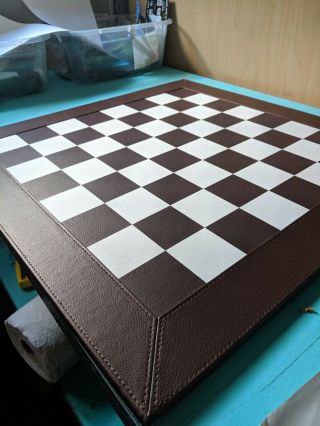 Leather Checkered Chess Board Game