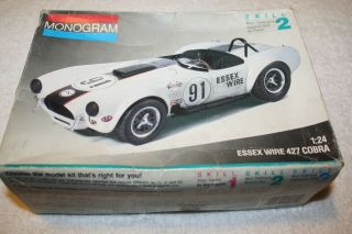 Vintage Monogram Essex Wire 427 Cobra 1:24 Race Car Model Kit