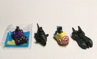 1991 Mcdonald’s Batman Returns Complete Set Of 4 Cars Happy Meal Toys Dc Comics