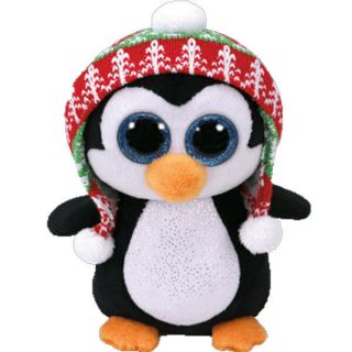 Ty Christmas Beanie Boos 9 " Medium Penelope Penguin Plush Stuffed Animal Mwmts