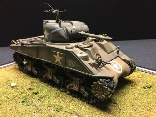 Ww2 Wwll Diorama 21st Century Toys 1/35 Scale Us Army Sherman Tank Metal Model