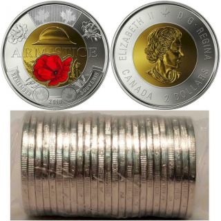Canada - 2018 $2 100th Anniversary The Armistice Poppy Toonie Roll