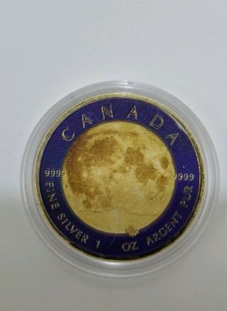 Canada 2017 Maple Leaf 1 Oz.  9999 Silver Coin Moon Precious