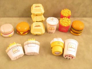 13 Vintage Mcdonalds Food Changeables Happy Meal Toy Transformers 1987 - 1990