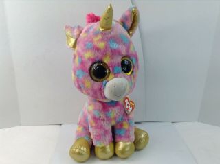 Ty Beanie Boo Fantasia The Unicorn Glitter Eyes Large Size 16 Inch Plush