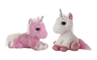 Aurora World Dreamy Eyes Heavenly Pink And White Unicorns 10 " Plush Set
