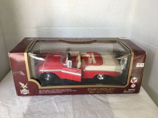 1/18 Scale 1956 Chevy Bel Air Convertible Red White Nib Yatming Road Legends