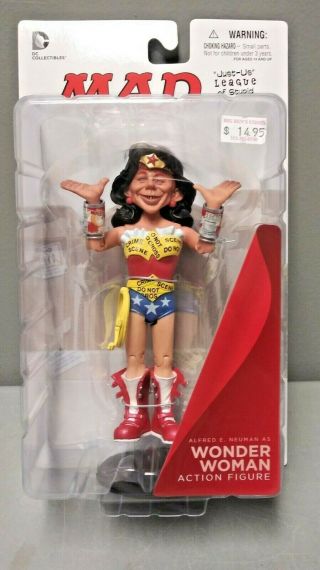 Dc Collectibles Mad Just - Us League Alfred E Neuman As Wonder Woman Figure