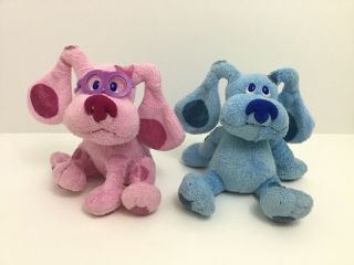 Blue Magenta The Nick Jr.  Blues Clues Dogs Ty Beanie Baby 6 "