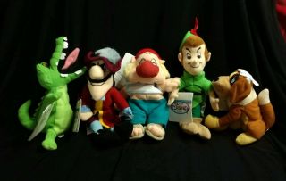 Disney Bean Bag Plush - Set Of 5 - (peter Pan,  Captain Hook,  Smee,  Nana,  Crock)