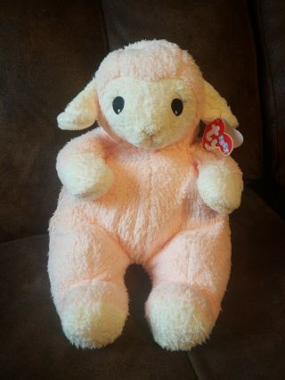 1999 Ty Baby Pillow Pal 12 " Lamybaby Lovey Plush Stuffed Lamb Rattle See Tag