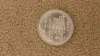 1976 Canada $10 Silver Dollar Montreal Olympic In Capsule