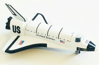 Nasa United States Space Shuttle 8 " Toysmith White And Black Pullback Shuttle