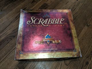 Scrabble 50th Anniversary Deluxe Edition Turn Table Game Complete Collectors