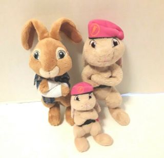 Hop Movie Plush Pink Beret Fluffy,  E.  B.  Or Easter Bunny,  And Fluffy Keychain