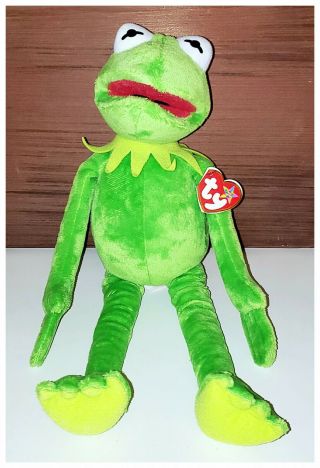 Ty Beanie Buddy 16 " Kermit The Frog Disney Muppets Beanie Buddies