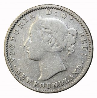 1882 - H Newfoundland Canada Silver Dime 10 Cents Km 3 Queen Victoria Coin