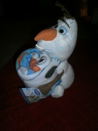 Disney Frozen Olaf Character Plush 10.  5 " And Throw 40x50 " Set