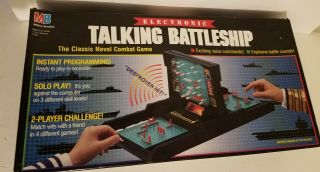 Electronic Talking Battleship Game Tested/complete Milton Bradley 1989 1
