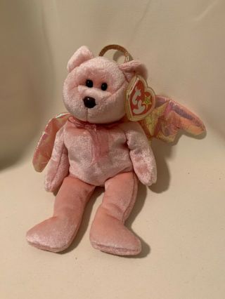 Ty Beanie Baby Retired Rare Pink Halo The Angel Stuffed Animal Teddy Bear